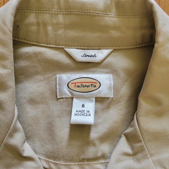 Talbots Blazer Womens 8 Beige Button Up Longsleeve Professional Jacket Pockets - Picture 3 of 9